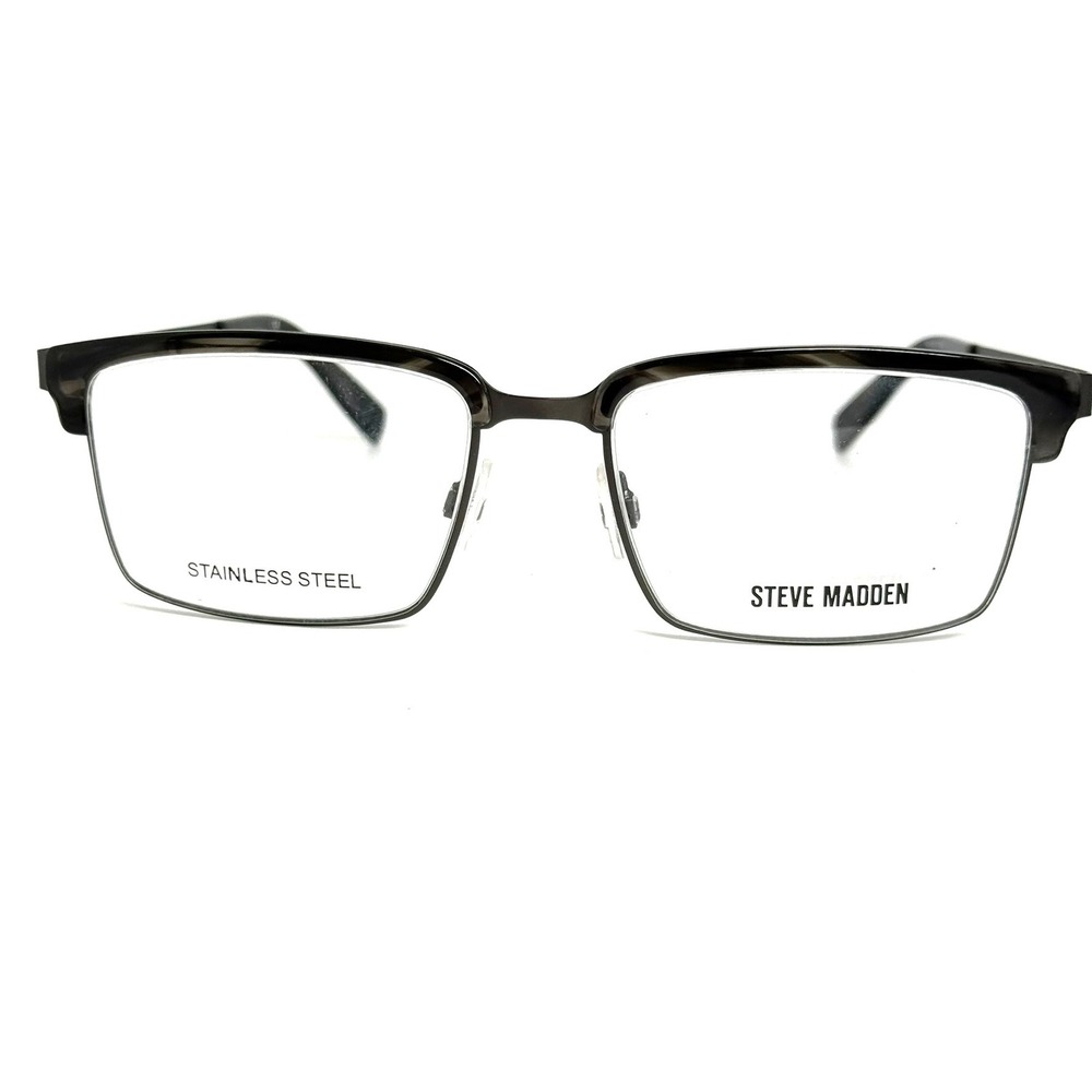 Steve Madden Laight Black Horn Stainless Steel Eyeglasses Frames 53-17-145